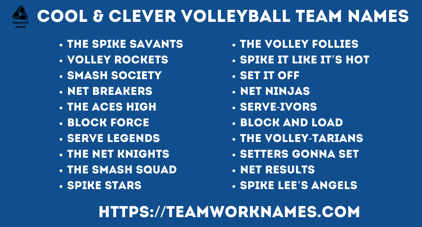 20 Cool and Funny Volleyball Team Names Ideas