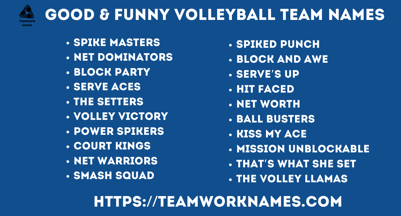 20 Cool and Funny Volleyball Team Names Ideas